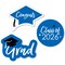 Big Dot of Happiness Blue 2026 Graduation Party - DIY Shaped Cut-Outs - 24 Count